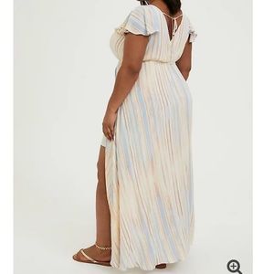 Stripe pastel crinkled gauze torrid 2 romper NWT